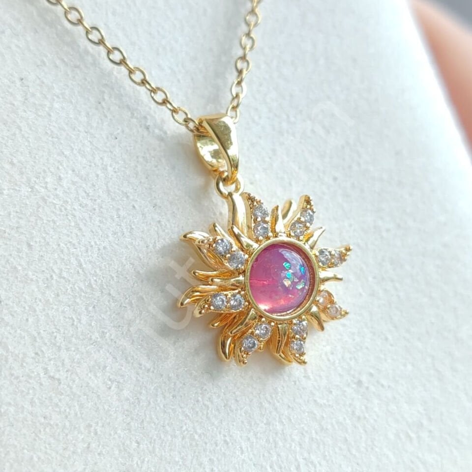 Rapunzel Güneşi Kolye - Rapunzel Sun Spinning Necklace Dönen Güneş Kolye