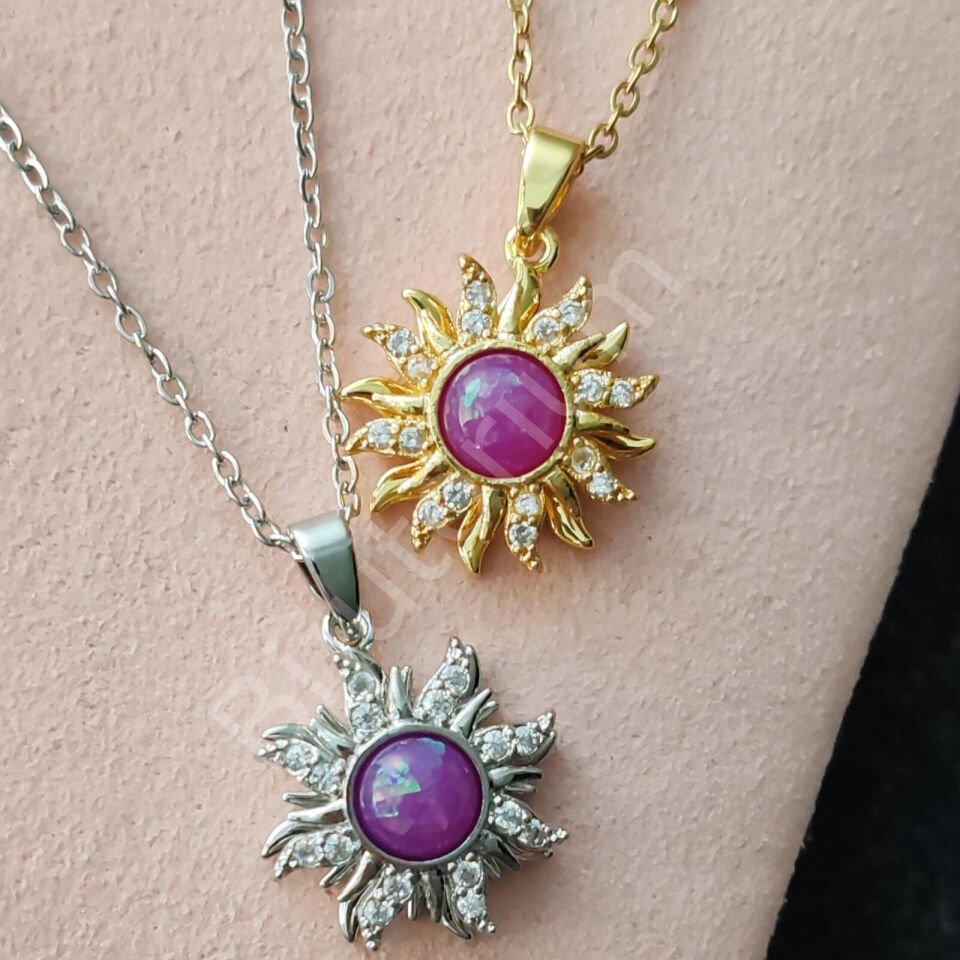 Rapunzel Güneşi Kolye - Rapunzel Sun Spinning Necklace Dönen Güneş Kolye