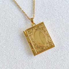 Özelleştirilebilir Kitap Locket Kolye