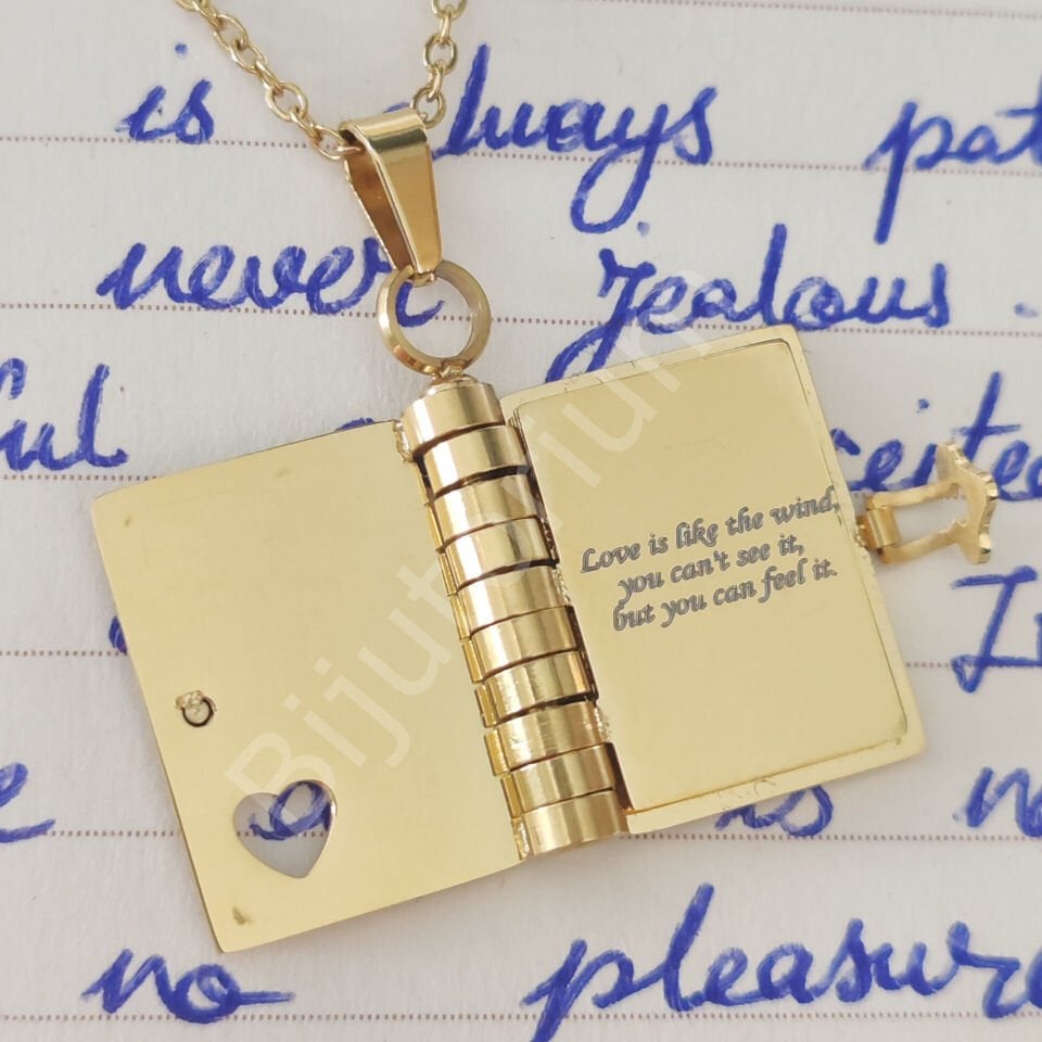 Kişiye Özel Sayfalı Kitap Kolye