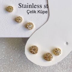 Yuvarlak Çivi Küpe- 6'lı Küpe Seti