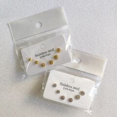 Yuvarlak Çivi Küpe- 6'lı Küpe Seti