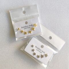 Yıldız Çivi Küpe - 6'lı Küpe Seti