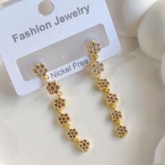 Sallantılı Çiçek Küpe