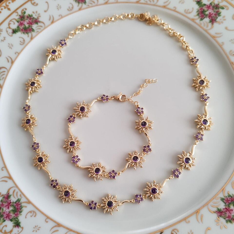 Rapunzel Güneşi Kolye-Bileklik Set