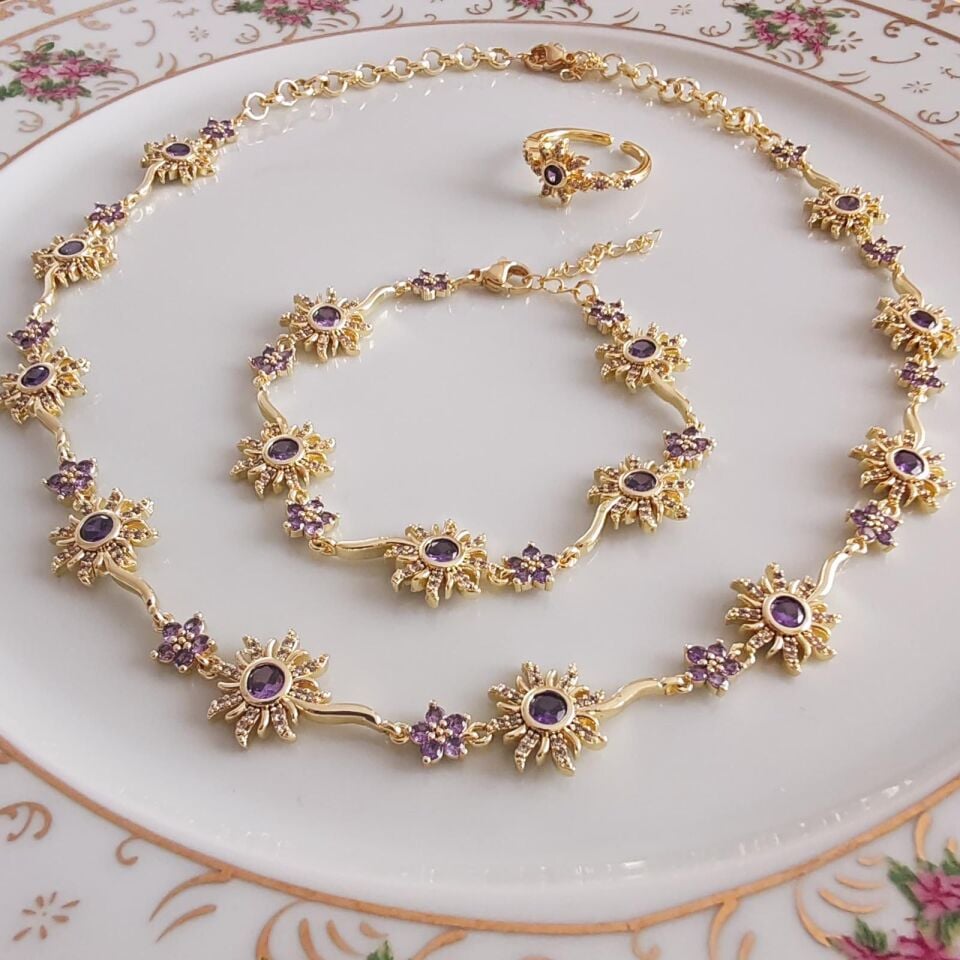 Rapunzel Güneşi Kolye-Bileklik Set